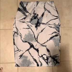 Tight Marble Pencil Skirt